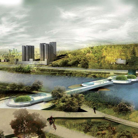 福建永安市燕江生態(tài)步行浮橋