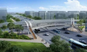 量身定做！煙臺大海陽人行過街天橋亮相