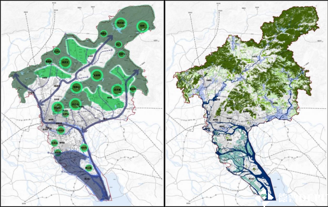 廣州市海綿城市自然生態(tài)空間格局圖